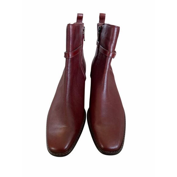 Sam Edelman Brawley Buckled Leather Ankle Boots Size 9.5 in Burgundy NEW - Picture 5 of 8
